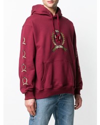 Мужской темно-красный худи с принтом от Tommy Jeans