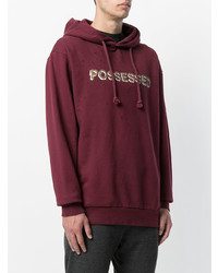 Мужской темно-красный худи с принтом от Satisfy