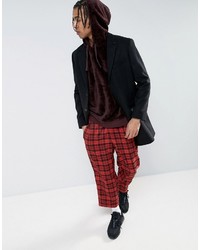 Мужской темно-красный худи от Asos