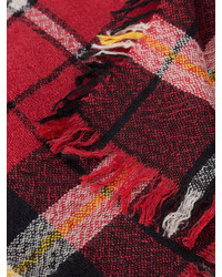Женский темно-красный шарф в клетку от Isabel Marant