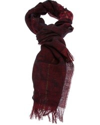 Мужской темно-красный шарф в шотландскую клетку от McQ by Alexander McQueen