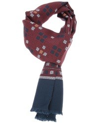 Мужской темно-красный шарф с принтом от Dolce & Gabbana