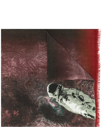 Мужской темно-красный шарф с принтом от Etro