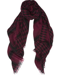 Женский темно-красный шарф с принтом от Karl Lagerfeld