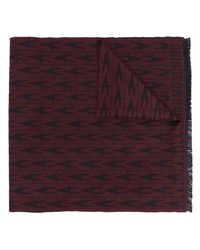Мужской темно-красный шарф с принтом от Moschino