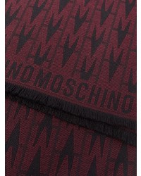 Мужской темно-красный шарф с принтом от Moschino