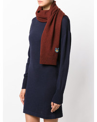 Женский темно-красный шарф от Kenzo