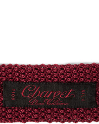 Мужской темно-красный шелковый вязаный галстук от Charvet