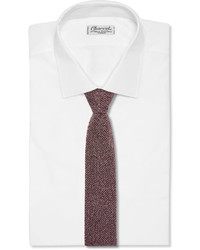 Мужской темно-красный шелковый вязаный галстук от Ermenegildo Zegna