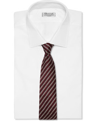 Мужской темно-красный шелковый галстук в горизонтальную полоску от Dunhill