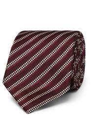 Мужской темно-красный шелковый галстук в горизонтальную полоску от Dunhill