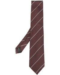 Мужской темно-красный шелковый галстук в горизонтальную полоску от Tom Ford