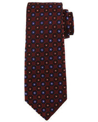 Темно-красный шелковый галстук в горошек