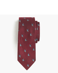 Темно-красный шелковый галстук с вышивкой
