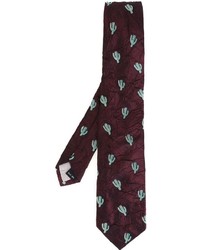 Мужской темно-красный шелковый галстук с вышивкой от Issey Miyake
