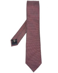 Мужской темно-красный шелковый галстук с геометрическим рисунком от Ermenegildo Zegna