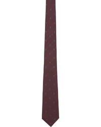 Мужской темно-красный шелковый галстук с принтом от Alexander McQueen