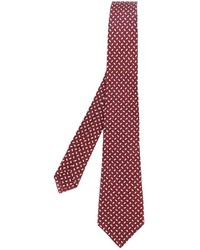 Мужской темно-красный шелковый галстук с принтом от Kiton