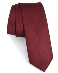 Темно-красный шелковый галстук с узором "в ёлочку"