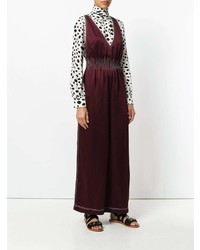 Темно-красный шелковый комбинезон от Valentino