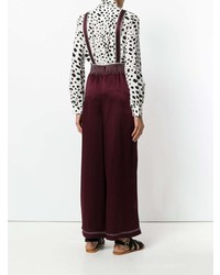 Темно-красный шелковый комбинезон от Valentino