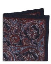 Темно-красный шелковый нагрудный платок с "огурцами"