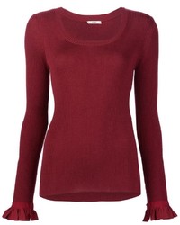 Женский темно-красный шелковый свитер от Fendi