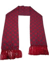 Мужской темно-красный шелковый шарф в горошек от Paul Smith