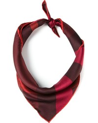 Женский темно-красный шелковый шарф в клетку от Burberry