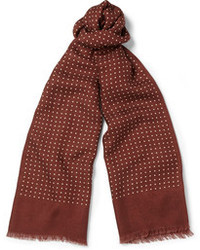 Мужской темно-красный шелковый шарф с принтом от Richard James