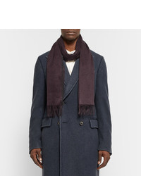 Мужской темно-красный шелковый шарф от Tod's