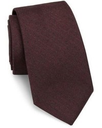 Темно-красный шерстяной галстук с принтом