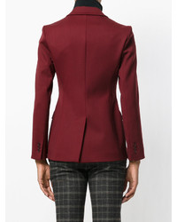 Женский темно-красный шерстяной двубортный пиджак от P.A.R.O.S.H.