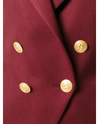 Женский темно-красный шерстяной двубортный пиджак от PIERRE BALMAIN