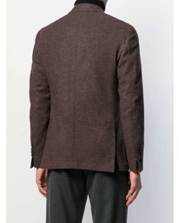 Мужской темно-красный шерстяной двубортный пиджак от Dell'oglio