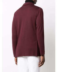 Мужской темно-красный шерстяной двубортный пиджак от Lardini