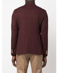 Мужской темно-красный шерстяной двубортный пиджак от Tagliatore