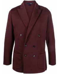 Мужской темно-красный шерстяной двубортный пиджак от Lardini