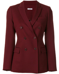 Женский темно-красный шерстяной двубортный пиджак от P.A.R.O.S.H.