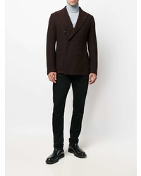 Мужской темно-красный шерстяной двубортный пиджак от Tagliatore