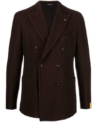 Мужской темно-красный шерстяной двубортный пиджак от Tagliatore