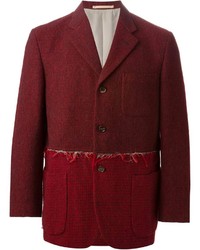 Мужской темно-красный шерстяной пиджак от Comme des Garcons