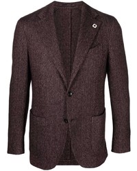 Мужской темно-красный шерстяной пиджак от Lardini