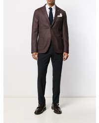 Мужской темно-красный шерстяной пиджак от Paoloni