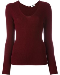 Темно-красный шерстяной свитер