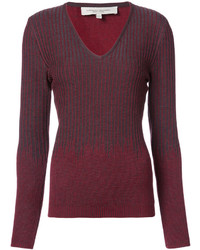 Женский темно-красный шерстяной свитер от Carolina Herrera