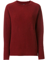 Женский темно-красный шерстяной свитер от Odeeh