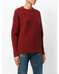 Женский темно-красный шерстяной свитер от Odeeh