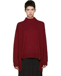 Женский темно-красный шерстяной свитер от Rosetta Getty