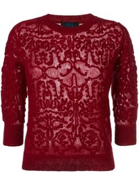 Женский темно-красный шерстяной свитер от Twin-Set